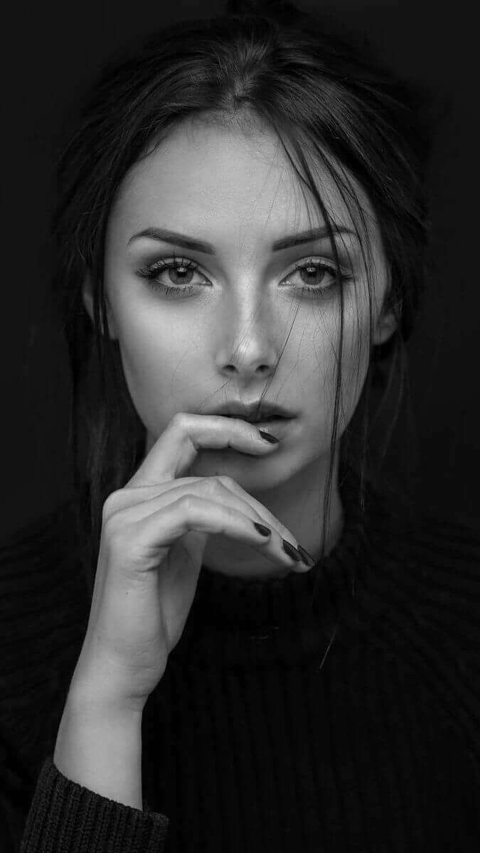 Black and white editorial portrait — Monochrome